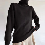 Women Turtleneck Sweater Knitted Loose Thick Fashion Autumn Winter Female Sweaters 2022 New Long Sleeve Soft Basic