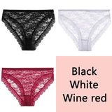 3PCS/Set Perspective Women Lace Panties Female Underpants Sexy Panties For Women Briefs Plus Size Pantys