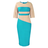 Fongt Plus-Size Women's Clothing 2025 Spring New Fashion Temperament OL Five-Sleeve Bagted Hip Dress