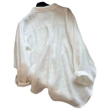 Fongt Shirt Women's Top 2025 New Feeling Light Luxury To Reduce The Age Of Chic White Cotton Linen Shirt