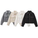 Fongt Women's Fashioned Clip Pocket With Long Sleeve Jacket Jacket In Fall 2025 3046288