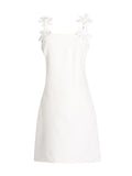 Fongt 2025 New Fashion Design Three-Dimensional Flowers Spliced Shoulder Strap Dress Dress