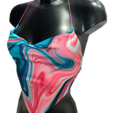 Print Corset Top 2021 Summer Clothes For Women Backless Halter Tank Sexy Crop Tops Y2K 90s E-Girl Fairy Grunge Harajuku