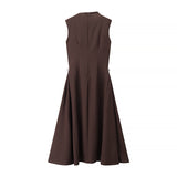 Fongt New Niche Half-Necked Sleeveless Dress