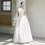 Fongt Certificate Beautiful Engagement Dress Can Wear A Simple Temperament Bow To Waist French Sling Dress