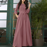 Party Sundress ZANZEA Vintage Summer 3/4 Sleeve Solid Dress Women Spring Vestidos Casual Maxi Long