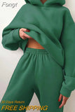 Casual Tracksuit Women Fleece Two Pieces Set Warm Sweatshirts Pullover Sweatpants Sport Suits Womens Outifits