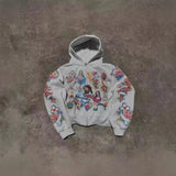 Fongt Tatry RIGHTEOUS Cartoon Printed Hooded Zipper Zip-Up Casual New Goods