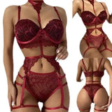 Sex Lingerie Sexy Garter Neck Lace Three-Point Underwear Set Temptation Direct