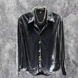 Fongt Men's Fried Street Long-Sleeved Shirt 2025 Spring And Autumn New Loose Handsome Bright Outside Wearing Shirt Men