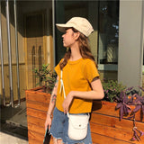 Fongt Cotton 2024 Summer Wear New Pure Cotton Short Style Show Thin Crop Short-Sleeve T-Shirt Women's Slim And Versatile Pure Color Jacket