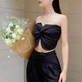 Fongt Women's Summer Fashion Short Bow Slim Sleeveled Kink Collar