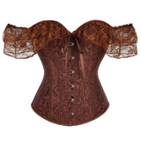 Fongt Girded Body Dress Retro Collar Collar Girded Corset Bras Shaped Black Lady