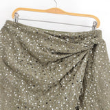 Fongt New Fashion Temperament Women's Army Green Beads Irregular Skirts