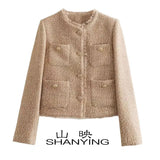 Fongt New Women's Coarse-Spinning Pure Color Casual Coat Short Coat Women