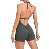 Fongt Peach Hip Jumpsuit Air Beauty Back Yoga Pants Female High Bullet One-Piece Fitness Suit Female-Outfit
