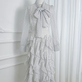 Fongt Industry French Court Stormy Fishtail Wave Shows Thin Lotus Leaf Side Dress Waist Scarf Scarf Dress