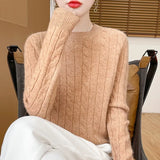 Fongt Girl Feeling Jasmine Sweater Knitted Retro Collar Top Autumn And Winter Thick Bottom Shirt 2025