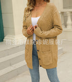 Fongt Long Coat Women's Long Dress Long Female Solid Color Mah-Button Cardigan Long-Sleeved British Style