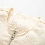 Fongt European Bright Diamond Jacket Short 2025 Spring New Fashion Temperament Casual Baseball Uniform Jacket Top