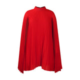 Fongt Women's 2025 New Temperament Fashion Chiffon Cape Bat Sleeve Large Dress