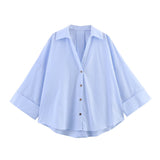 Fongt Homemade New Women's Classic Fashion Wide Sleeves Prefectural Shirt 2246255