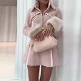 Fongt Summer New Fashion Lapel Contrast Color Stitching Small Fragrant Wind Temperament Suit-Outfit