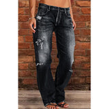 Fongt Wish Ladies Jeans Slimming Water Wash Thorn Trousers Trousers Nk205