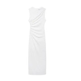 Fongt Women's Clothing 2025 Spring New Sleeveless Folding Decorative Fan Flute Dress Dress Dress