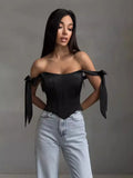 Fongt Slimming Small Blouse Female Feeling Dew Back Strap Collarbone Irregular Fish Bone Boobs