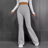 Fongt New Wish Autumn And Winter Fashion Casual Pure Color Micro-Slung High-Rise Trousers Slimming Trousers Women