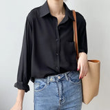 White Shirts for Women Turn-down Collar Solid Female Shirts Plus Size Office Ladies Tops 2021 Spring Summer Blouses