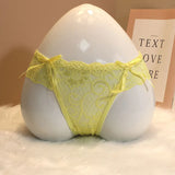 Fongt Thong Female Feeling Scarless Bow Knot Hollow Temptation Close To The Thin Low-Waist T Pants