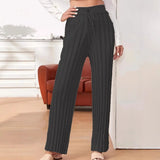 Fongt Wish Texture Knitted Trousers Tight Solid Color Casual Loose Straight Women's Clothing