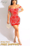 Chic Black Iridescent Rhinestone Accent Cut-Out Night Dress Summer Glam Fringed Crystal Party Dress Birthday