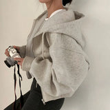 Fongt New Women's Coat Temperament Elegant Solid Color Lazy Hooded Sportswear Women's Coat 661
