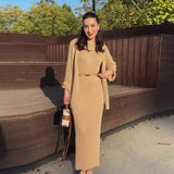 Fongt Fashion Explosion In The Autumn Of 2025 Languily Knitted Dress Suit Woman