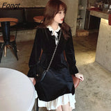 Black Color Dress Women Long-sleeved Dress Female 2023 New Korean Dresses for