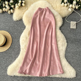 Fongt Sensed With The Frontal Half-Dress Woman 2025 New Light Luxury High-Rise Thin A-Word Bag With A Long Skirt With A Long Tail