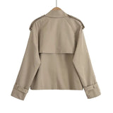 Fongt New Collar Double Buckle Loose Short Version Of The Wind Coat Woman 0518248