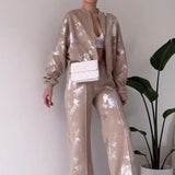 Fongt Fashion Solid Color Sequine Design Trend Explosion Jacket Suit In Autumn 2025