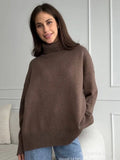 Fongt And Winter Pure Color Turtleneck Sweater Hot Selling Burst Comfortable Loose Basic Jacket Sweater Woman