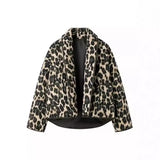 Fongt Women's Clothing 2025 New Winter Retro Leopard Print Cotton Jacket Women's Cotton Jacket