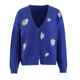 Fongt Ladies Sweater Single Breasted Qiuju Embroidered Coat Sweater Women's
