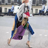 Fongt Spring And Autumn Wishebay Long Horn Sleeve Coat Print Loose Wind Coat
