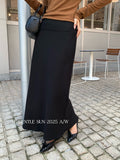 Fongt Xixi 2025 Autumn White Standard Temperament Commuter Solid Color Thin Waist Half-Body Skirt With Hip Pencil Skirt 85279