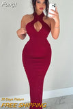 Stripe Knitted Women Sleeveless Hollow Out Maxi Dress Slit Bodycon Sexy Party Club Elegant Evening Y2K Prom