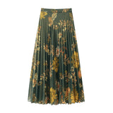Autumn And Winter New Printed Shirt 9878262 Printed Midi Pleated Skirt 9878261 Set-Outfit
