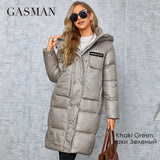 Winter Down Jacket Women Warm Long Classic zipper Belt Design Pocket Hooded Slim Parkas Female Coat