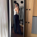 Fongt Hottie Low-Waisted Micro-Tipped Jeans Woman Summer Little A-Style Big Horn Straight Broad Leg Pants